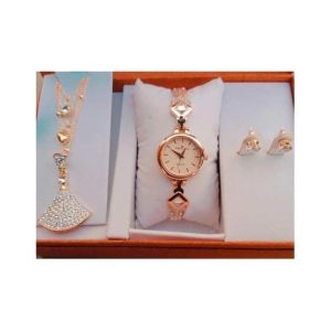 Sale Out Jewelry Watch Set For Women Rose Gold (0384)