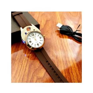 Sale Out Men's Watch with Rechargeable Lighter Brown