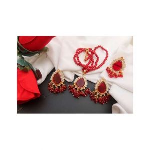 Sale Out Stone Work Locket Set For Women Red