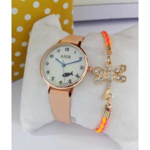 Sale Out Strap Watch + Bracelet For Women (0222)