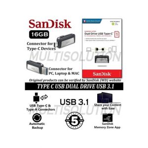 SanDisk Ultra 16GB Dual Drive Type-C USB (SDDDC2)