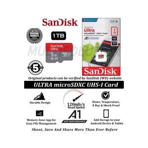 SanDisk Ultra 1TB MicroSD XC U1 Memory Card (SDSQUAR)