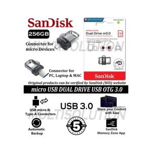 SanDisk Ultra 256GB Dual Drive m3.0 USB (SDDD3-0256G-G46)