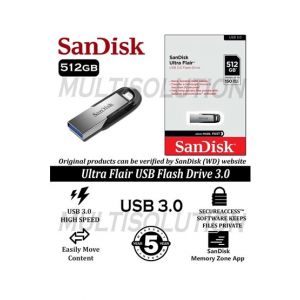 SanDisk Ultra Flair 512GB USB 3.0 Flash Drive (SDC73-0512G-G46)