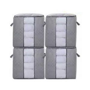 Sasti Market Foldable Clothes Organizer Box - Large (Pack Of 4)