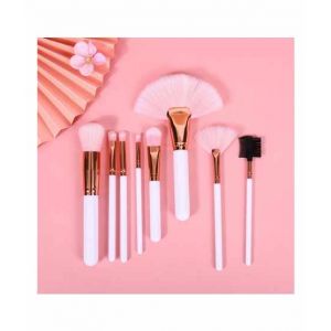 Sasti Market Nine 9 Beauty Makeup Brush Pink 8 Pcs