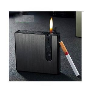 Shop Zone Portable Automatic Cigarette Case With Lighter