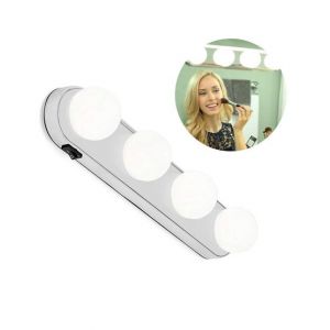 ShopEasy Portable LED Mirror Light 4 Bulb
