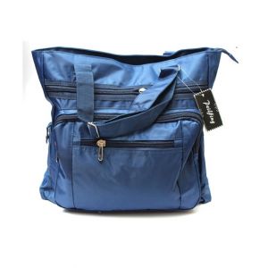 Shopya Multi Pocket Polyester Tote Shoulder Bag For Women Blue