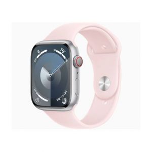 Apple Watch Series 9 Silver Aluminum Case With Sport Band-GPS &amp; Cellular-45 mm-Light Pink