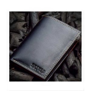 Snug Book Shaped Leather Wallet For Men Charcoal (CC-02)