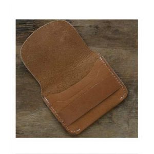 Snug Tanned Leather Card Holder For Men Canary