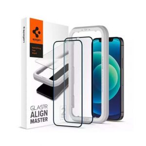 Spigen Align Master Screen Protector For iPhone 12 Mini Pack Of 2 - HD Black
