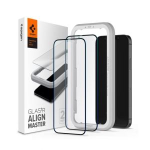 Spigen AlignMaster Screen Protector For iPhone 12 Pro Max Black Pack Of 2