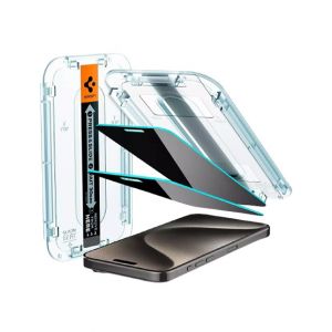 Spigen GlastR EZ Fit Screen Protector Case For iPhone 15 Pro Max Pack Of 2 (AGL06874)