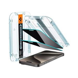 Spigen GlastR EZ Fit Screen Protector Case For Apple Iphone 15 Pro Pack Of 2 (AGL06894)