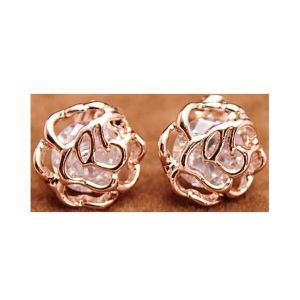 SS Mart Small Hollow Out Flower Stud Earrings Gold For Women (0029)