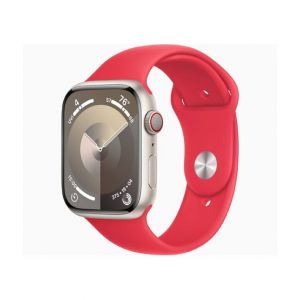 Apple Watch Series 9 Starlight Aluminum Case With Sport Band-GPS-41 mm-Red