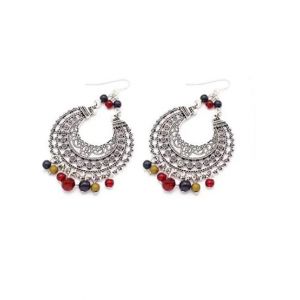 Style Axis Delicate Beads Dangle Earring For Women Sliver