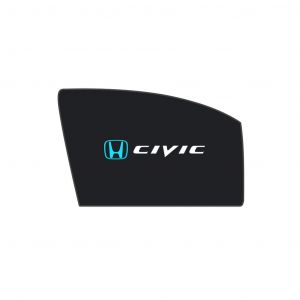 Muzamil Store Honda Civic Flexible Side Sunshade with Logo Black