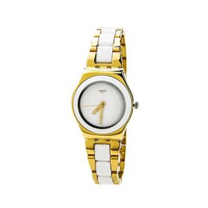 Swatch Yellow Pearl Women's Watch Two Tone (YLG122G)