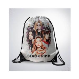 Traverse Black Pink Digital Printed Drawstring Bag (T572DRSTR)