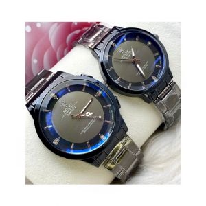 TFH Analog Stainless Steel Couple Watch Blue/Black