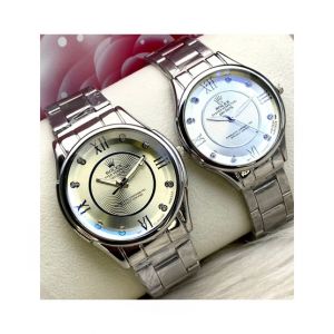 TFH Analog Stainless Steel Couple Watch White