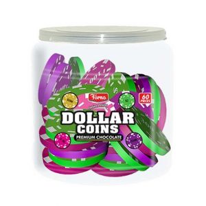 The House Of Confectionary Dollar Coin Chocolate Jar 60 Pcs