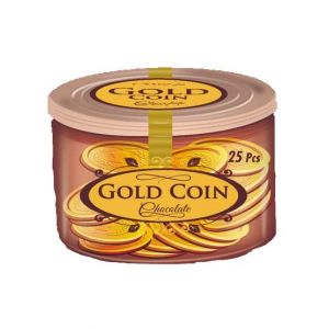The House Of Confectionary Gold Coin Chocolate Jar 25 Pcs
