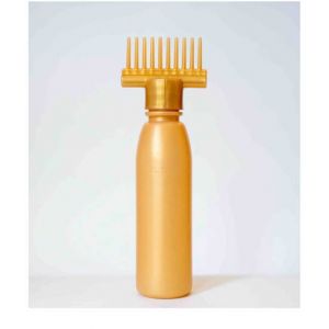 The Rubian Store Golden Plastic Oil Comb Bottle for Hairs