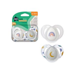 Tommee Tippee Night Time Pacifier 6-18M Pack Of 2 (TT 533469)