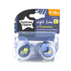 Tommee Tippee Night Time Soother 6-18M Pack Of  2 (TT 433374)