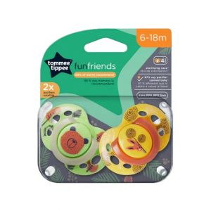 Tommee Tippee Night Time Pacifiers 6-18M Pack Of 2 (TT 533457)