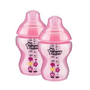 Tommee Tippee Tinted Baby Feeding Bottle 260ml Pink Pack of 2 (TT-422581)