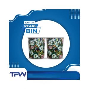 TPWfamily Flower Style Pearl Dustbin Pack Of 2