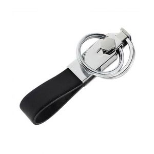 Ferozi Traders Double Ring Leather Metal Key Chain