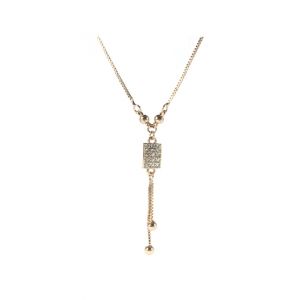 Vero by Sania Sis-Kiss Tiffany Square Pendant Chain Golden (E-258)