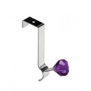 Premier Home Over Door Diamantes Single Hook Hanger - Purple (509777)