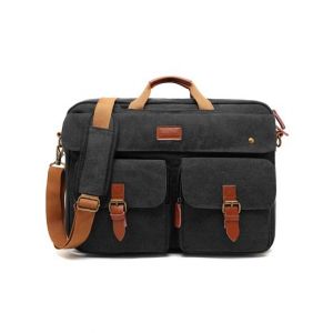 CoolBell 17.3" Backpack & Messenger Laptop Bag Black (CB-5606) - Canvas Material