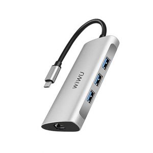 Wiwu Alpha 6 In 1 USB C Hub Grey (631str)