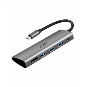 WIWU ALPHA 5 IN 1 USB-C HUB GRAY (A531H)