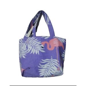 Want & Get Purple Swan Printed Cotton Tote Bag