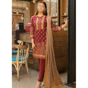 Waqas inc Embroidered Unstitched 3 Piece (0012)