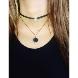 Rg Shop Double layer Pendent Nackless Black