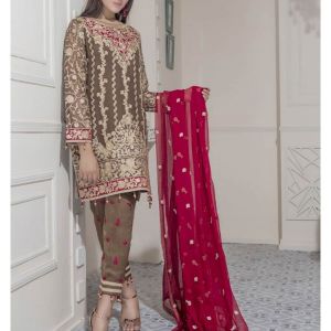 WIB Embroidered Collection Unstitched 3 Piece (0008)