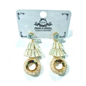 Wish Gold Plated Twisted Ring Earrings For Girls (0038)