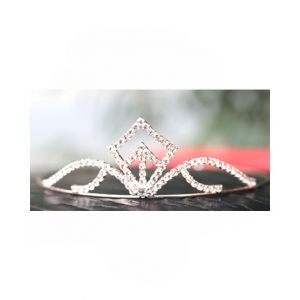 Wish Luxury Crystal Crown Headband For Girls Golden-1Pc (0036)