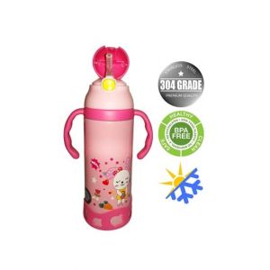 World of Promotion Stainless Steel Cartoon Water Bottle Pink (500ML)