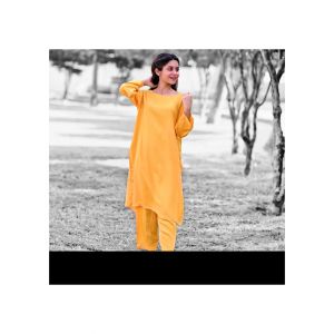 Vcare Natural 2 Pieces Casual Suit For Women Light Yellow - YL-Large